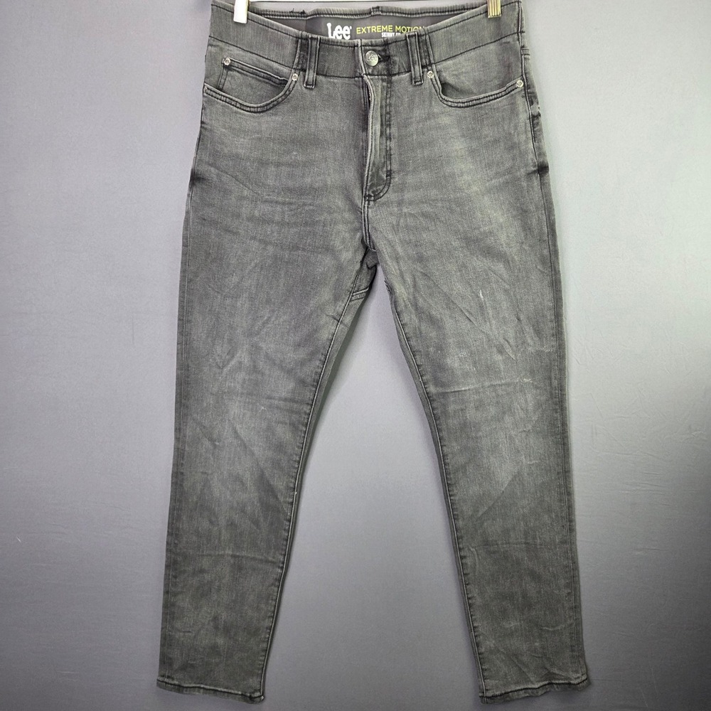 Lee Jeans Extreme Motion Skinny Fit 33x29 Gray Stretch Performance Denim Pants